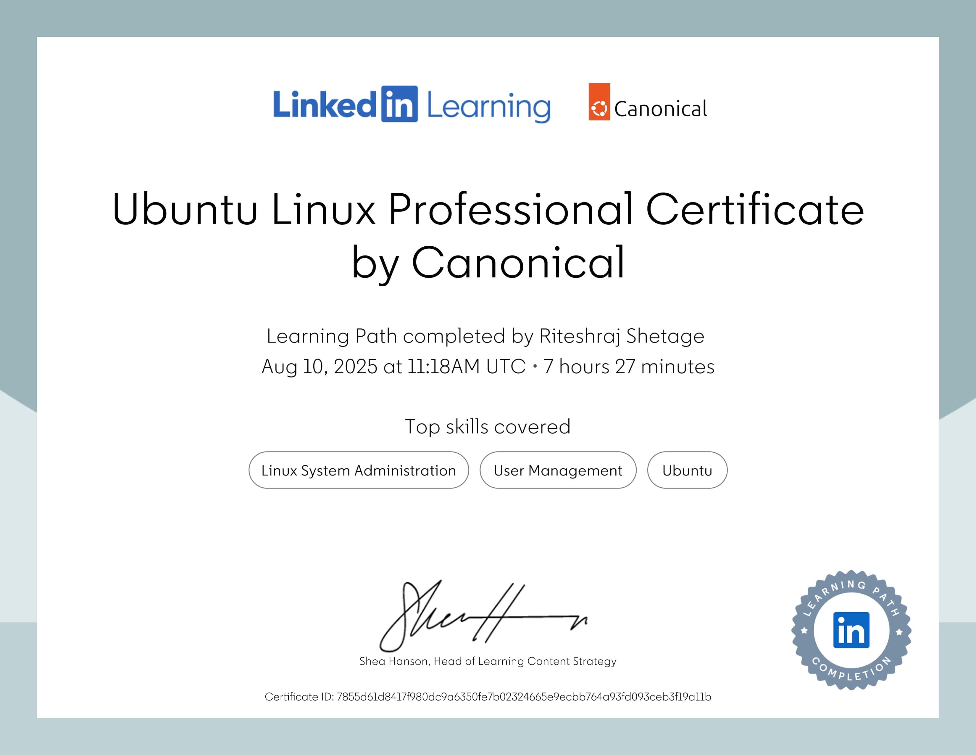Ubuntu Linux Professional Certificate